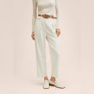 Pockets straight pants, of white